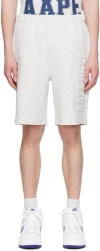 AAPE BY A BATHING APE GRAY EMBOSSED SHORTS
