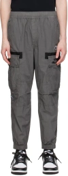 AAPE BY A BATHING APE GRAY EMBROIDERED CARGO PANTS