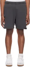 AAPE BY A BATHING APE GRAY EMBROIDERED SHORTS