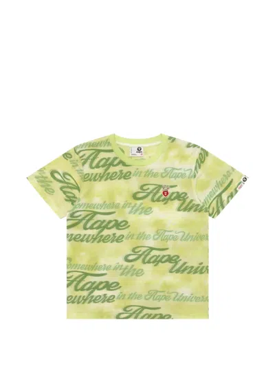 Aape By A Bathing Ape 프린트 패치 티셔츠 In Green