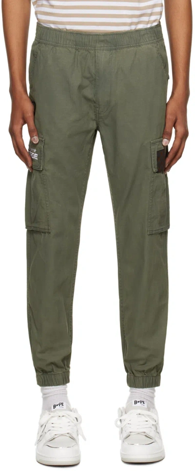 Aape By A Bathing Ape Camouflage Panel Cargo Trousers In Khn