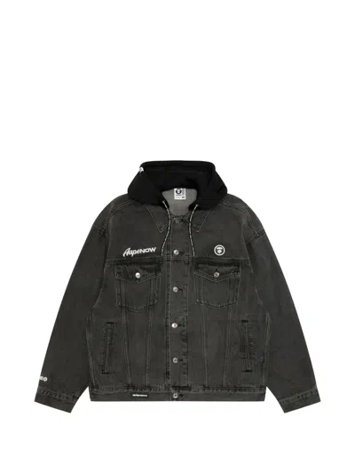 Aape By A Bathing Ape Hooded Cotton Jacket In Black