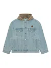Aape By A Bathing Ape Hooded Denim Jacket In Blue