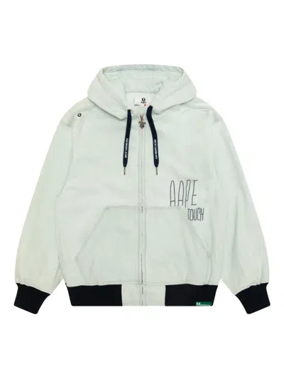 Aape By A Bathing Ape Hooded Zip Jacket In Blue