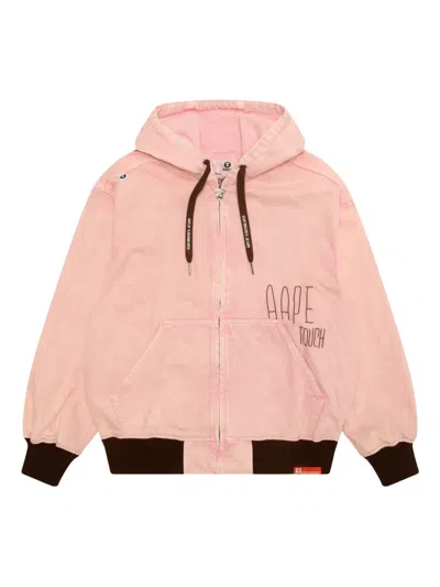 Aape By A Bathing Ape Hooded Zip Jacket In Pink
