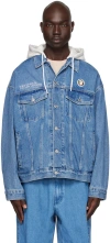 AAPE BY A BATHING APE INDIGO HOODED DENIM JACKET