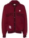 Aape By A Bathing Ape Intarsia-knit Logo Cardigan In Red