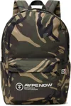 Aape By A Bathing Ape Khaki Moonface Patch Camo Backpack In Grz Green (multi)
