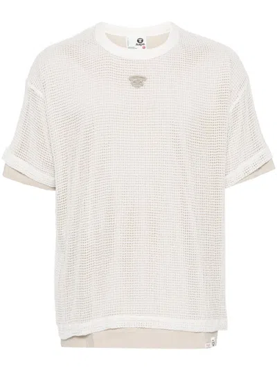 Aape By A Bathing Ape T-shirt Im Layering-look In Weiss