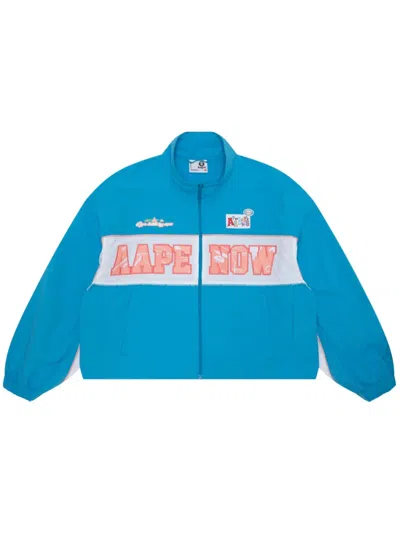 Aape By A Bathing Ape Logo-appliqué Bomber Jacket In 蓝色