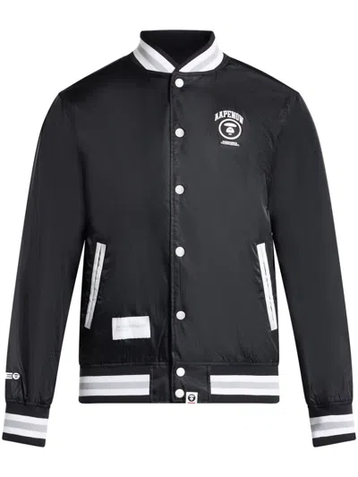 Aape By A Bathing Ape Logo-appliqué Bomber Jacket In Black