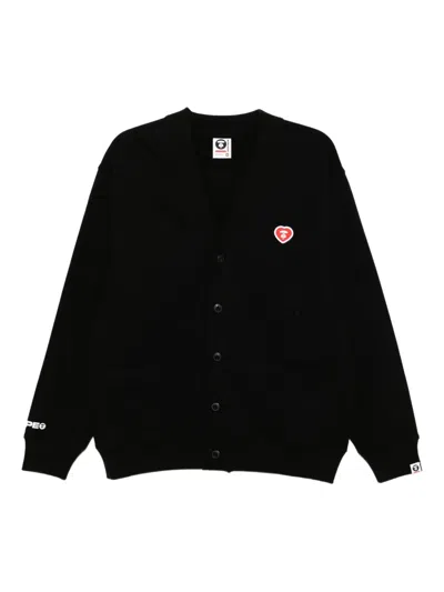 Aape By A Bathing Ape Logo-appliqué Button-up Sweatshirt In Black