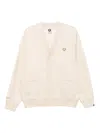 Aape By A Bathing Ape Logo-appliqué Button-up Sweatshirt In Neutral