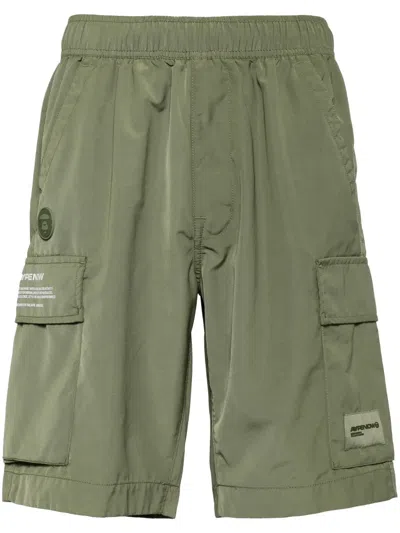Aape By A Bathing Ape Logo-appliqué Cargo Shorts In 绿色