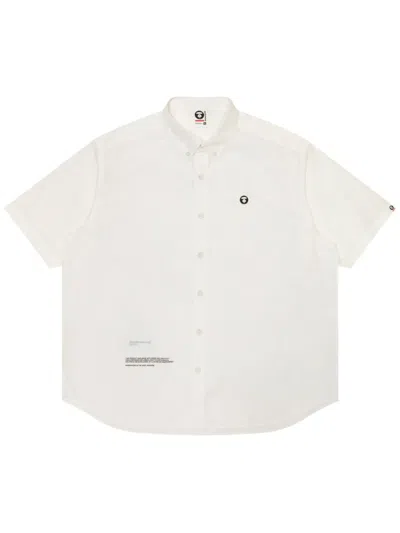 Aape By A Bathing Ape Logo-appliqué Cotton Shirt In White