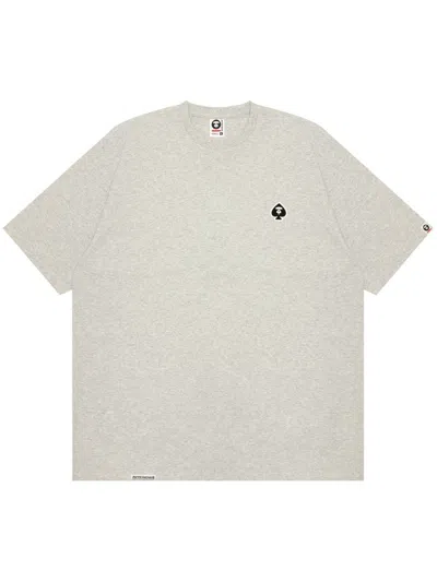 Aape By A Bathing Ape Logo Appliqué Cotton T-shirt In Grau