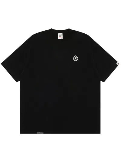 Aape By A Bathing Ape Logo Appliqué Cotton T-shirt In Schwarz