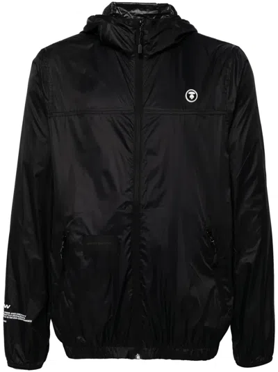 Aape By A Bathing Ape Logo-appliqué Hooded Jacket In Black