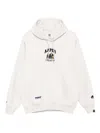 Aape By A Bathing Ape Logo-appliqué Hoodie In White