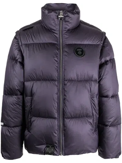 Aape By A Bathing Ape Logo-appliqué Puffer Jacket In Purple