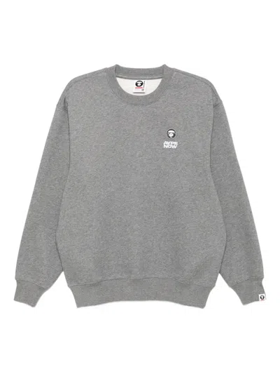 Aape By A Bathing Ape Logo-appliqué Sweatshirt In Gray