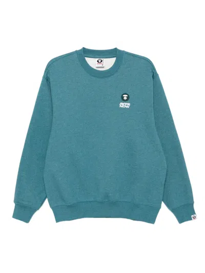 Aape By A Bathing Ape Logo-appliqué Sweatshirt In Green
