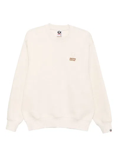 Aape By A Bathing Ape Logo-appliqué Sweatshirt In Neutral