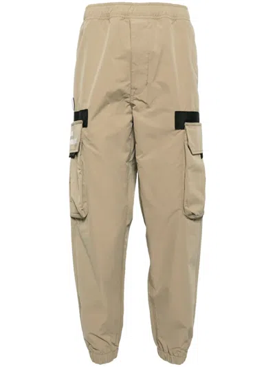 Aape By A Bathing Ape Logo-appliqué Tapered Cargo Trousers In Neutrals