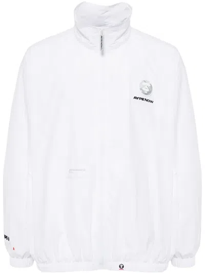 Aape By A Bathing Ape Logo-motif Bomber Jacket In White