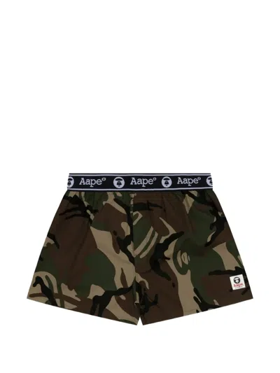 Aape By A Bathing Ape Logo Camouflage-pattern Boxers In Multi