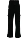 Aape By A Bathing Ape Cherry-embroidered Cotton-blend Flared Trousers In 黑色