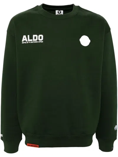 Aape By A Bathing Ape Logo Crew Neck Sweatshirt In Green