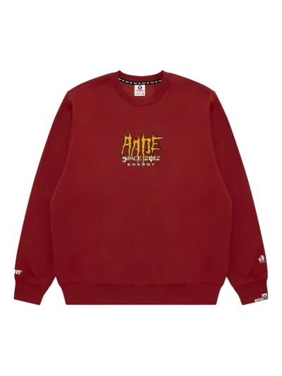 Aape By A Bathing Ape Logo Crew-neck Sweatshirt In Red