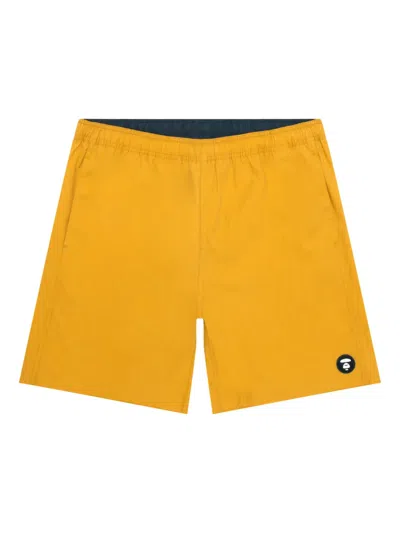 Aape By A Bathing Ape Logo Detail Shorts In Yellow