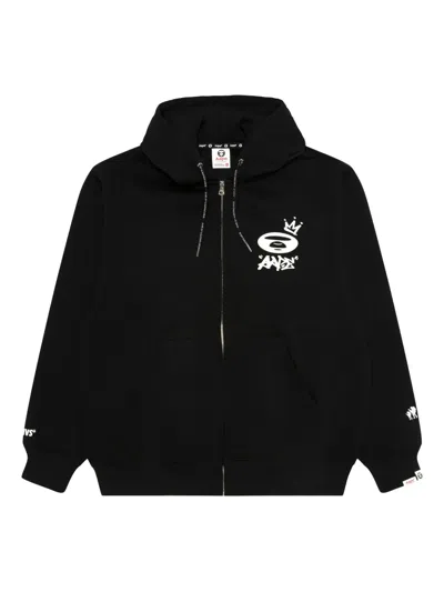 Aape By A Bathing Ape Logo-detail Zip-up Hoodie In Black