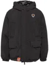 Aape By A Bathing Ape Gray 'aape' Main Reversible Down Jacket In Black