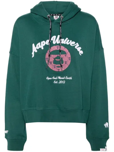 Aape By A Bathing Ape Logo-embossed Hoodie In Grün