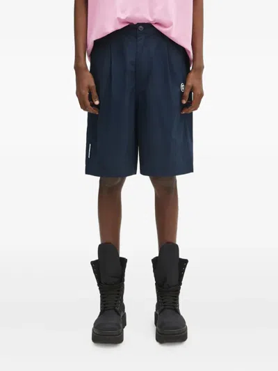 Aape By A Bathing Ape Logo-embroidered Bermuda Shorts In Blue