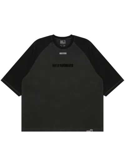 Aape By A Bathing Ape Logo-embroidered Cotton T-shirt In Schwarz