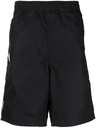Aape By A Bathing Ape Logo-embroidered Cotton Track Shorts In Black