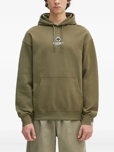 Aape By A Bathing Ape Logo-embroidered Hoodie In Green
