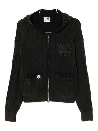 Aape By A Bathing Ape Logo-embroidered Hoodie In Brown