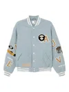 Aape By A Bathing Ape Logo-embroidered Jacket In Blue