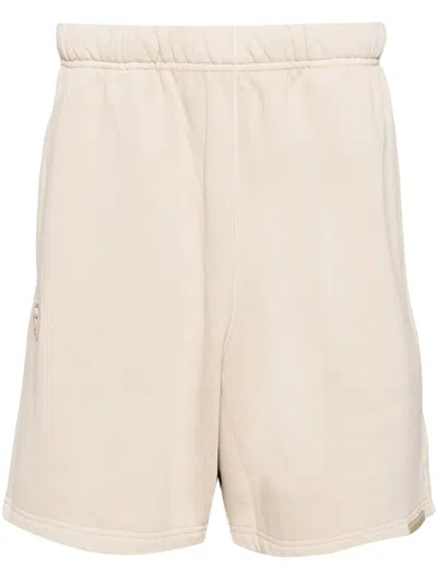 Aape By A Bathing Ape Logo-embroidered Jersey Track Shorts In Neutrals
