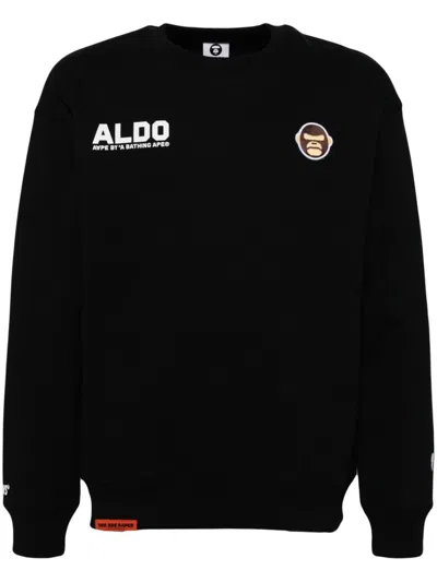Aape By A Bathing Ape Logo-embroidered Sweatshirt In Bkx Black