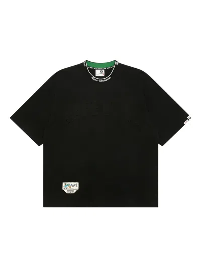 Aape By A Bathing Ape Logo-embroidered T-shirt In Black