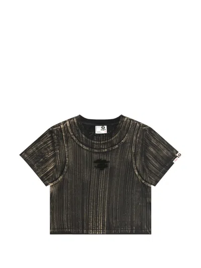 Aape By A Bathing Ape Logo-embroidered T-shirt In Black