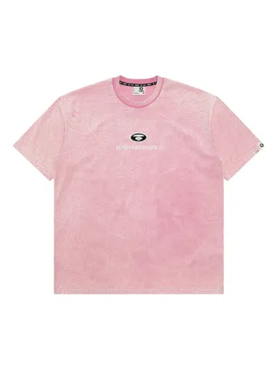 Aape By A Bathing Ape Logo-embroidered T-shirt In Pink