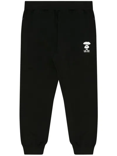 Aape By A Bathing Ape Logo-embroidered Track Pants In Schwarz