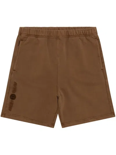 Aape By A Bathing Ape Logo-embroidered Track Shorts In Brown